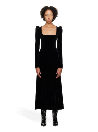 плаття GANNI Puff Sleeve Maxi Dress чорний | T3701