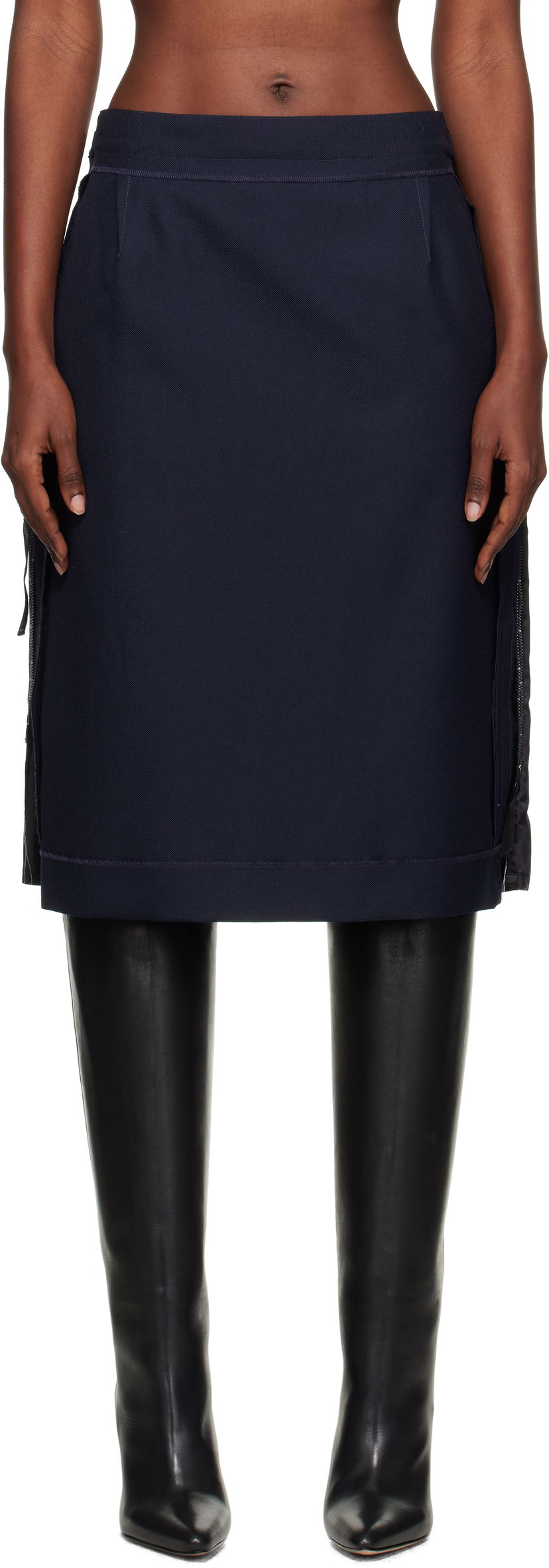 Спідниця Maison Margiela Maison Margiela Reverse Midi Skirt темно-синій | S51ME0045 MTN107