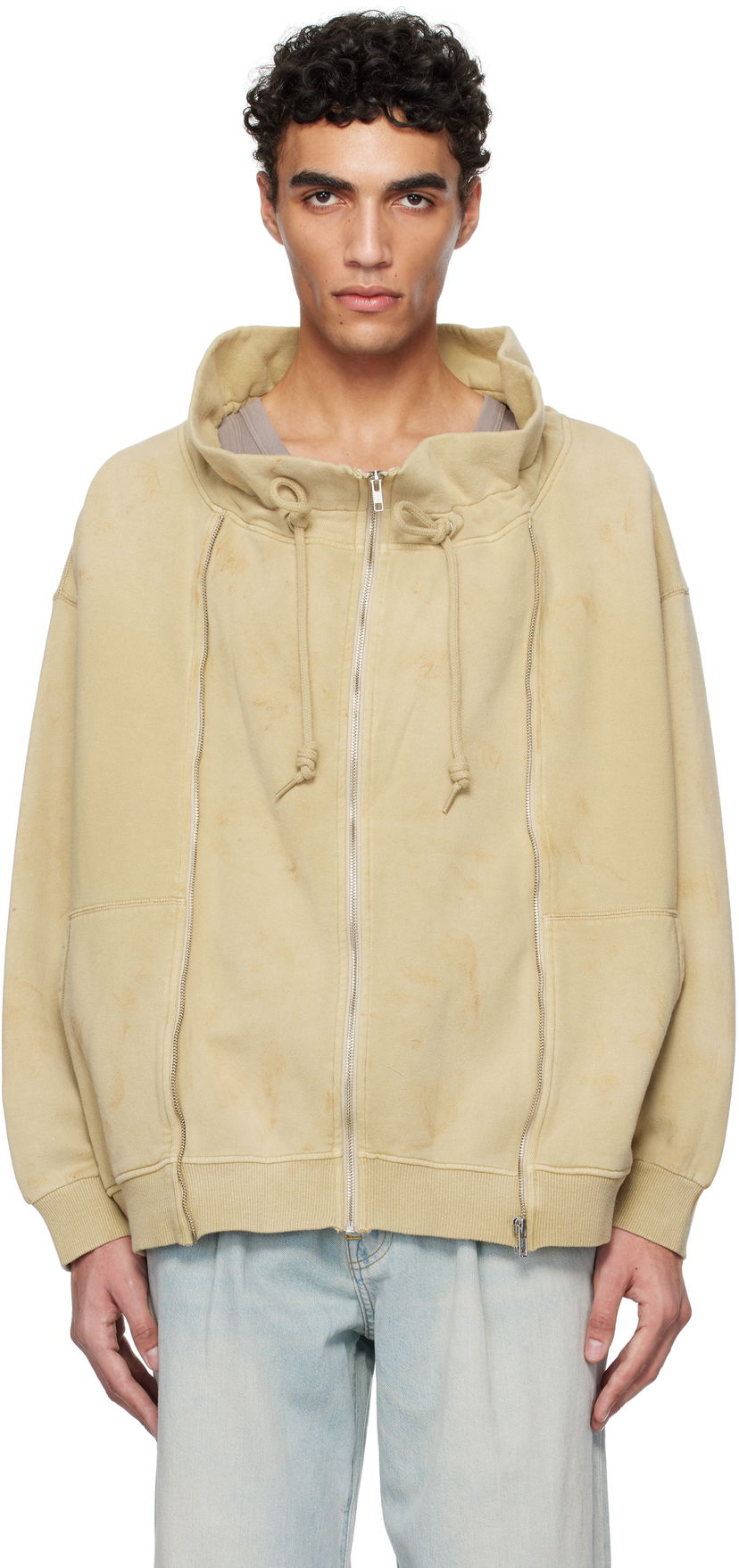 Світшоти R13 R13 Paperbag Zip-Up Sweatshirt бежевий | R13WK347-001BF