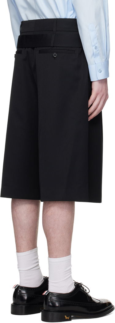 Шорти Simone Rocha Simone Rocha Wide Leg Multi Belt Loop Shorts чорний | 4160 1217, 2