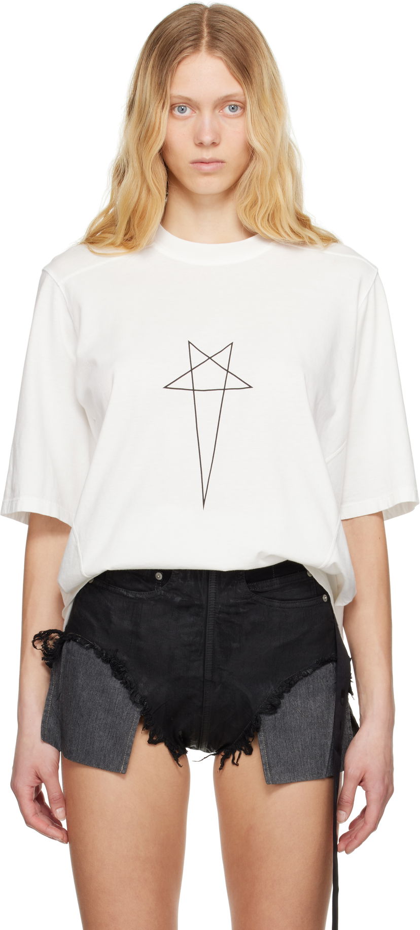 Футболка Rick Owens Rick Owens DRKSHDW Hollywood Walrus T-Shirt білий | DS01E3201 RNEP3