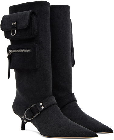 Одяг Blumarine Blumarine Jeanne Denim Kitten Heel Boots чорний | 6F3525TX02994013, 3