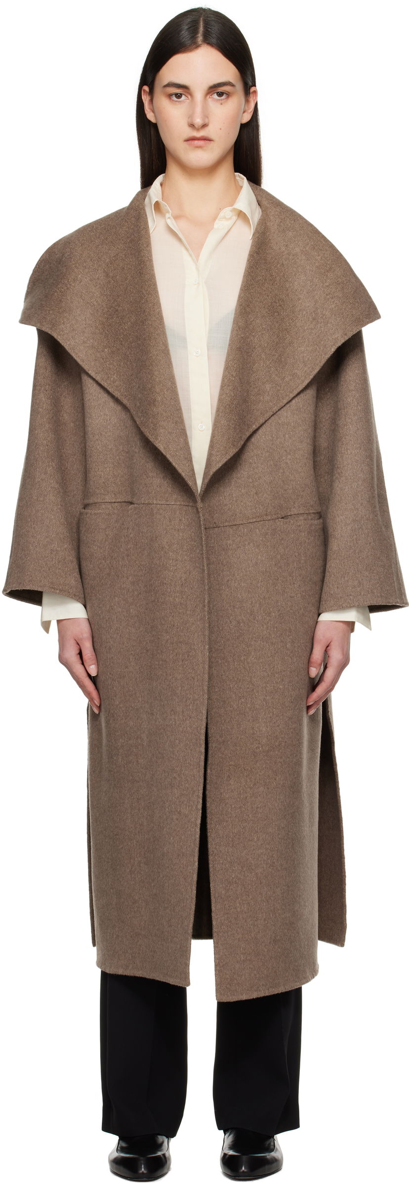 Пальто TOTEME TOTEME Signature Wool Cashmere Coat Коричневий | 251-WRO885-FB0360