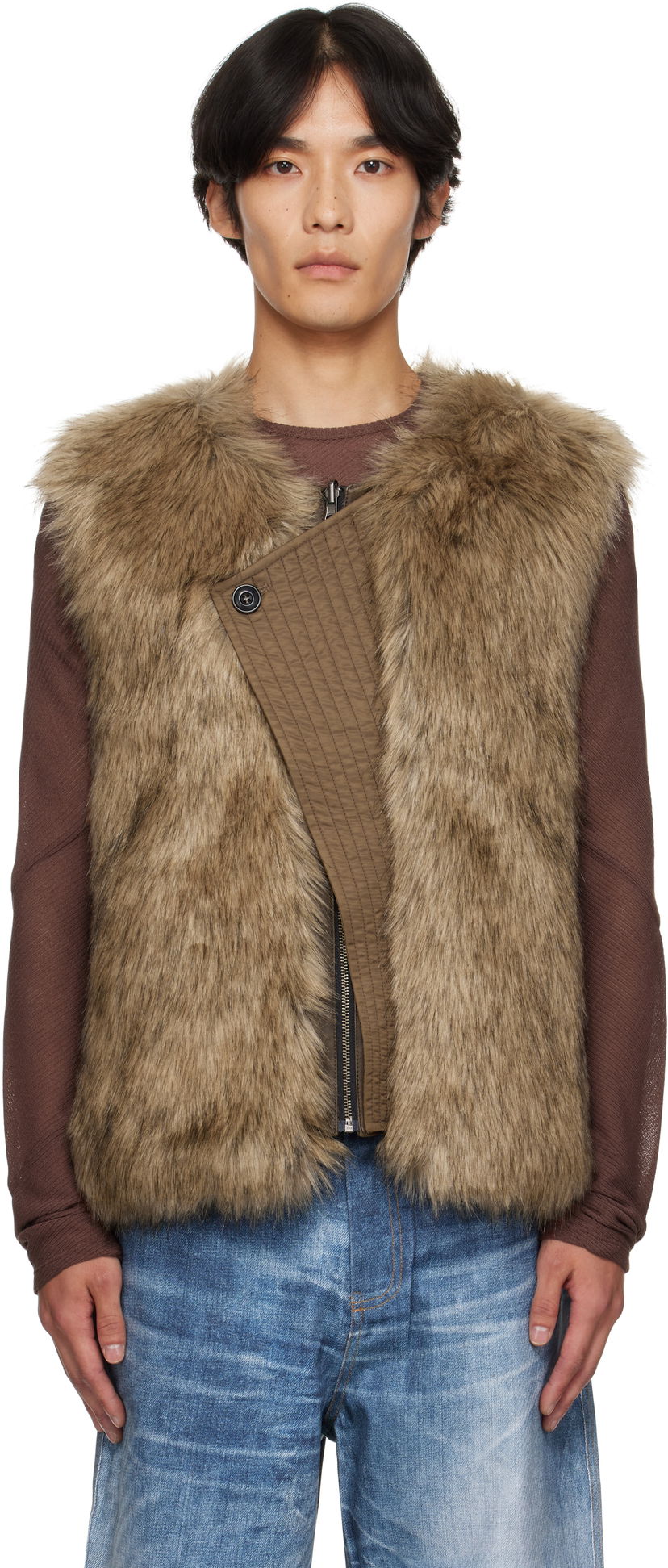 Жилет Andersson Bell Andersson Bell Reversible Faux-Leather & Faux-Fur Vest Коричневий | awa722u