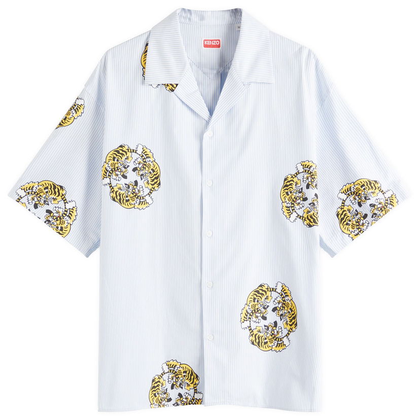 Сорочка KENZO Verdy Collection Hawaiian Short Sleeve Shirt, Size Large Синій | FF55CH1309A5-64