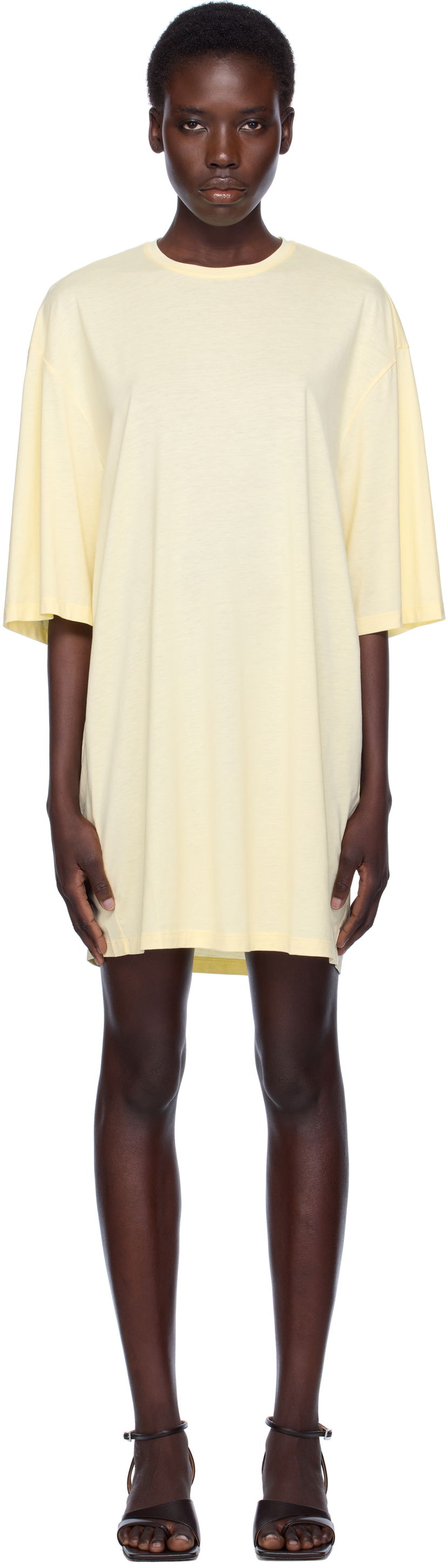 плаття TOTEME TOTEME Relaxed Tee Minidress Жовтий | 253-WRT0594-FB0419