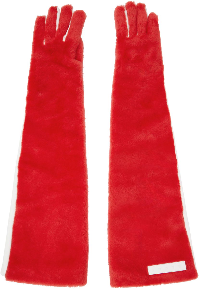 Рукавички Marni Marni Long Faux-Fur Gloves Червоний | GNMC0052X0 ULM121