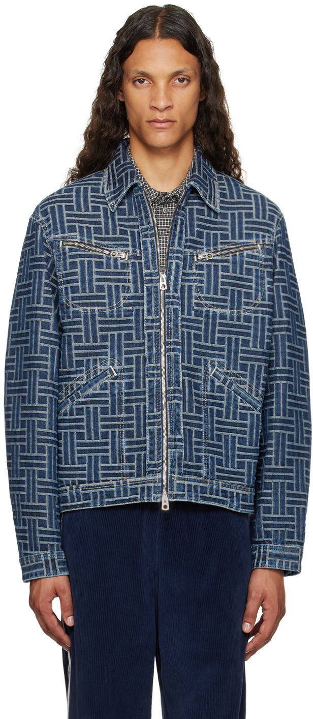 Куртка KENZO Blue Paris ' Weave' Denim Jacket Синій | FE65DV3106J2