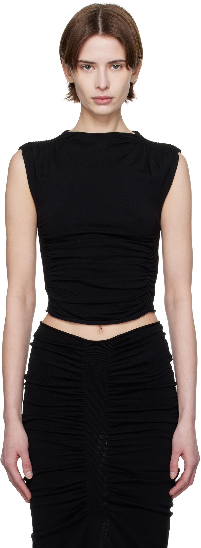Безрукавка Alexander Wang Alexander Wang Ruched Tank Top чорний | 1KC1251032