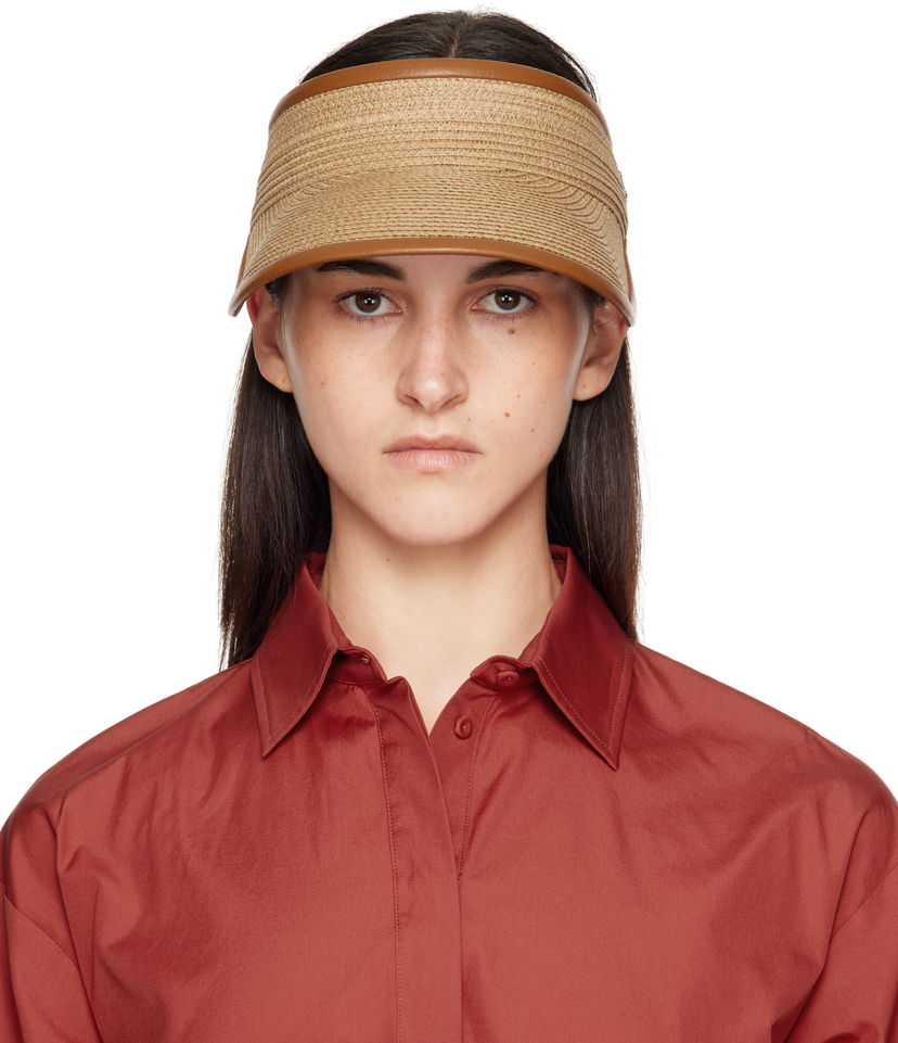 Капелюх Max Mara Max Mara Mogador Woven Sun Visor Коричневий | 2514571012600