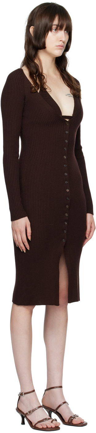 плаття Blumarine Ribbed Button-Up Midi Dress Зелений | 2A210A, 4