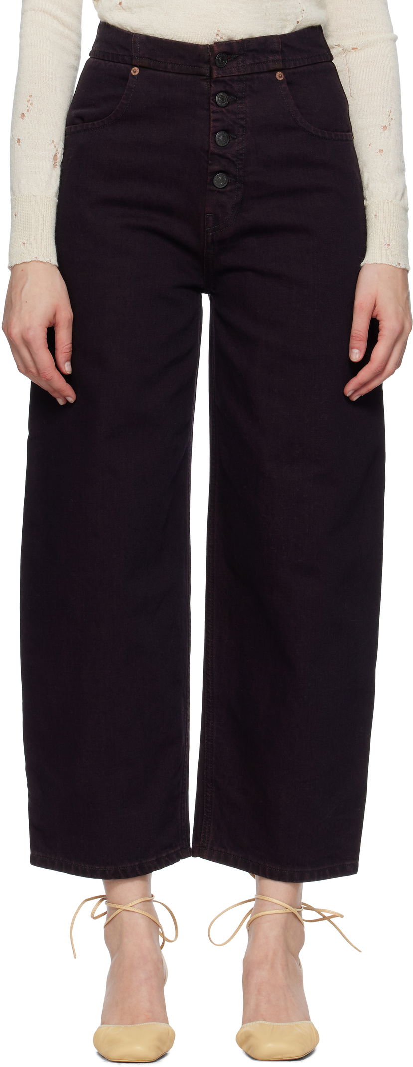 Джинси Maison Margiela MM6 Maison Margiela Barrel-Leg Jeans Бордовий | S52LA0268 M30032