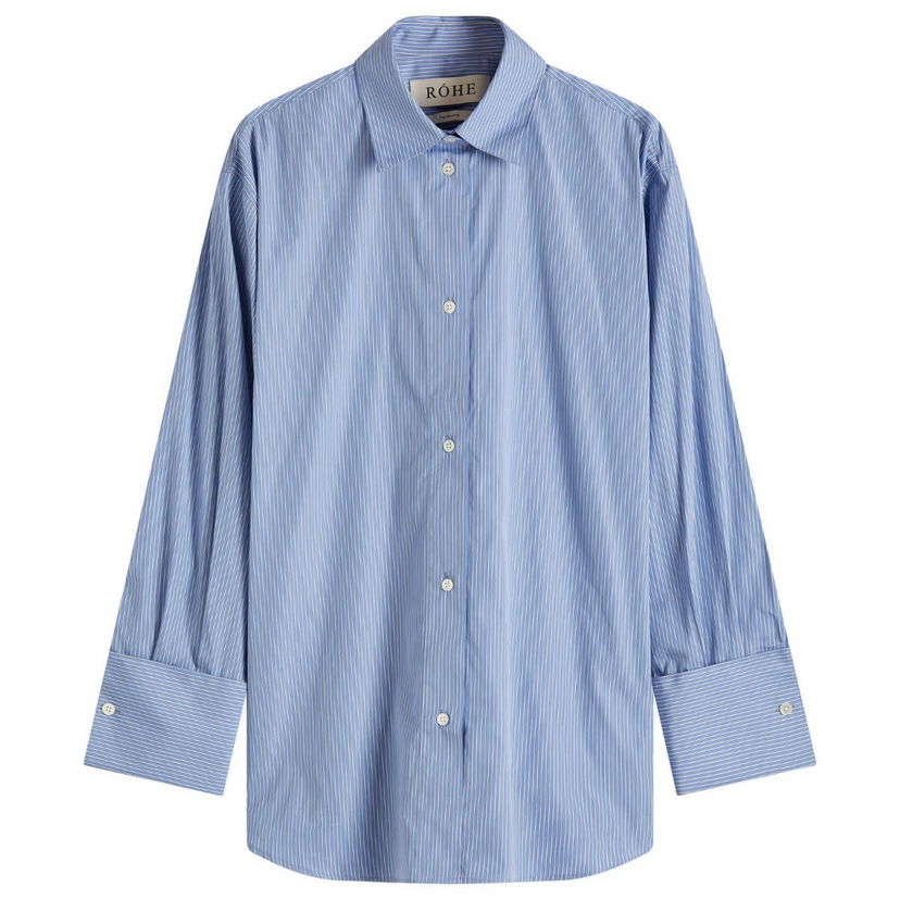 Сорочка Róhe Oversized Stripe Shirt Синій | 414-19-099