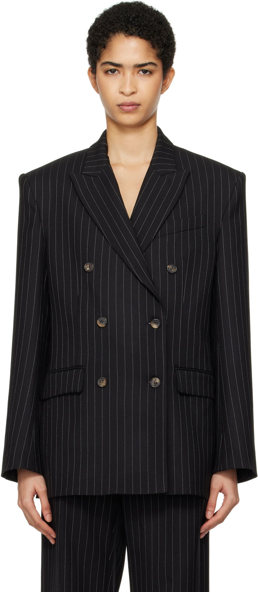 Куртка WARDROBE.NYC Double Breasted Pinstripe Blazer чорний | W4007F24PS