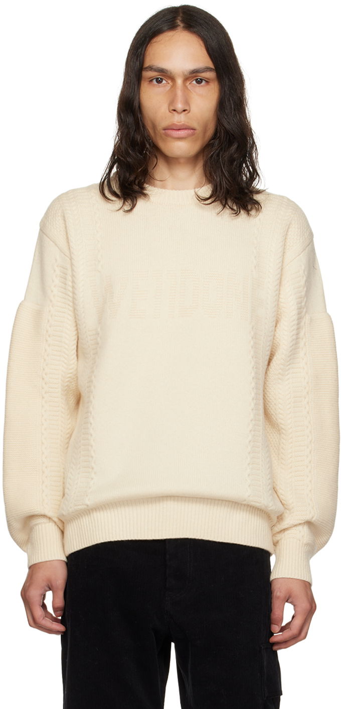 Cветр We11done We11done Square Patch Knit Sweater бежевий | WD-KT3-23-643-U-IV