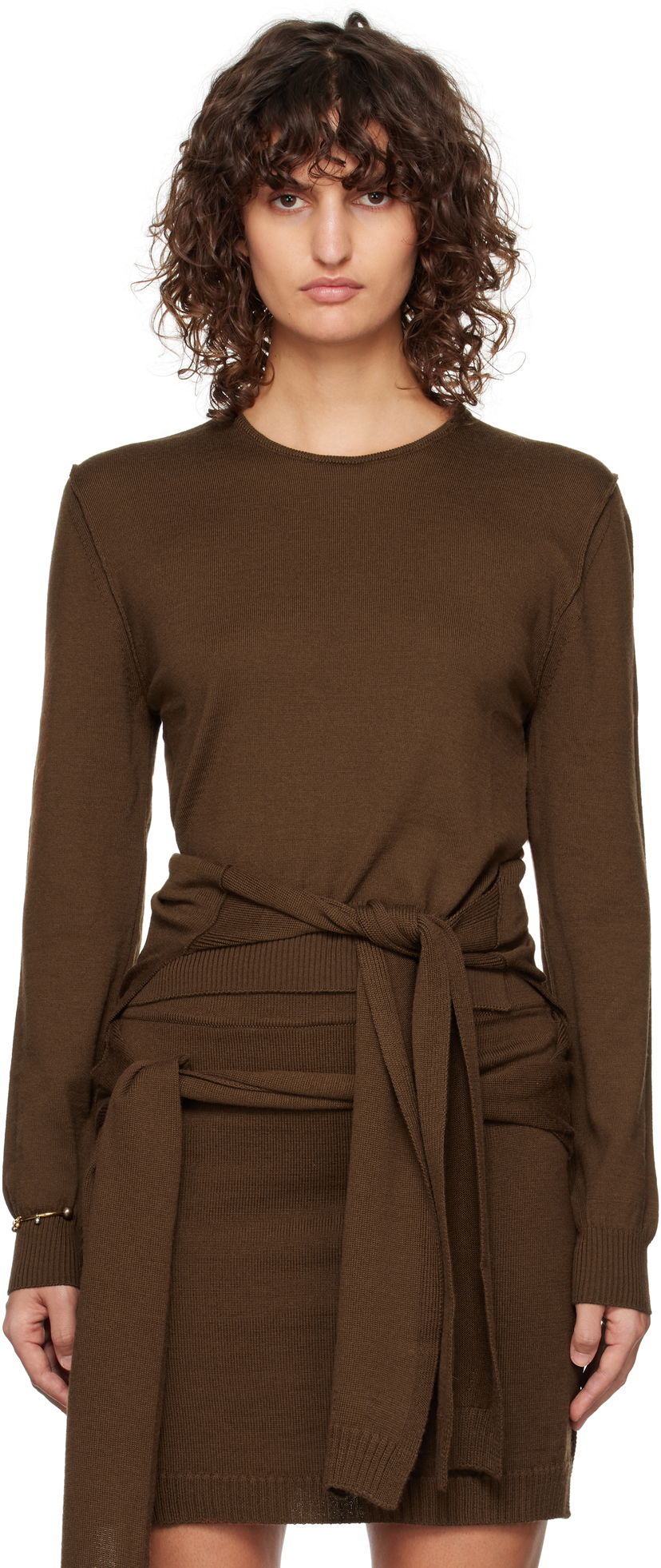 плаття LEMAIRE Lemaire Crew Neck Knit Dress Коричневий | TO1250 LK087