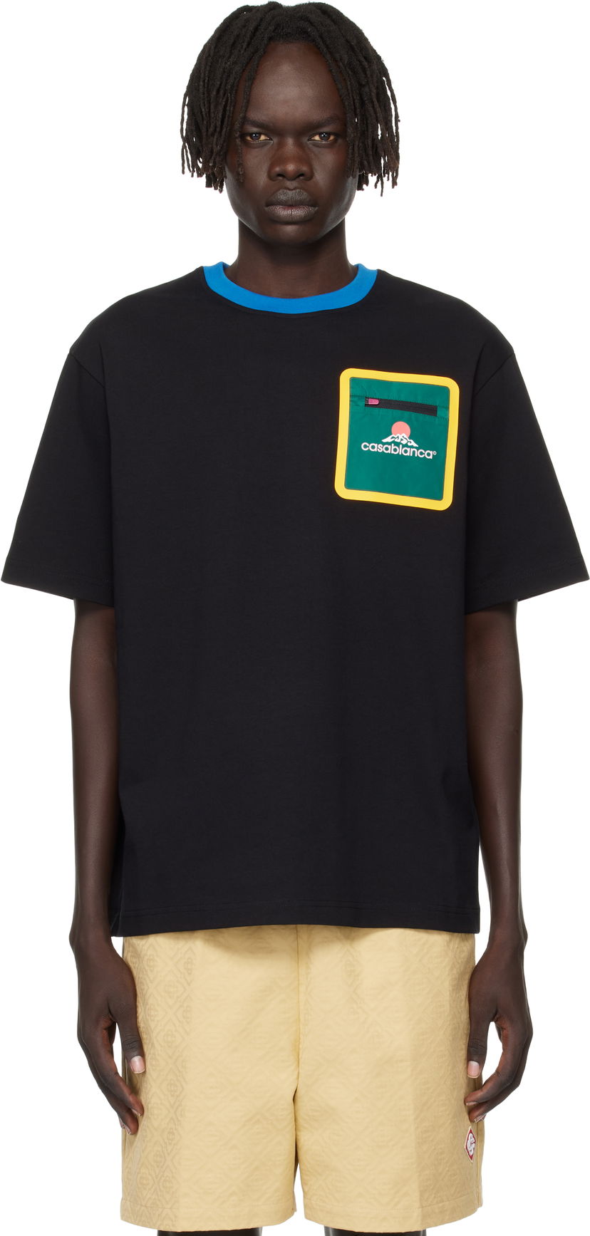 Футболка Casablanca Casablanca Montagne Pocket Tee чорний | MPF25-JTS-043-01