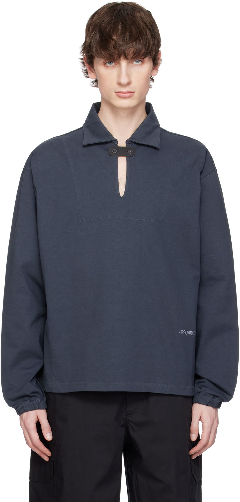 Cветр GR10K GR10K Jersey Midlayer Polo Синій | BG824120EH