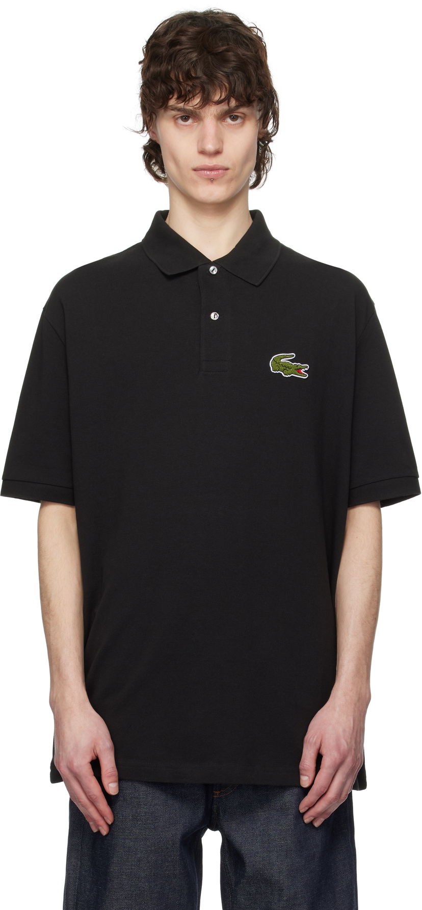Сорочка поло Lacoste Loose Fit Pique Badge Polo чорний | PH2751_031