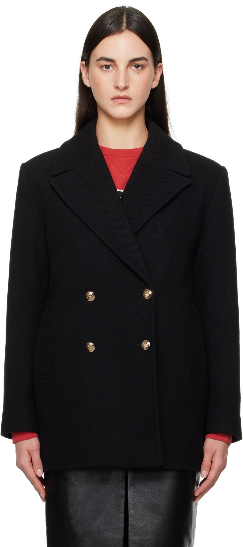 Пальто Anine Bing Anine Bing Glenn Peacoat чорний | A-01-10453-BLK1
