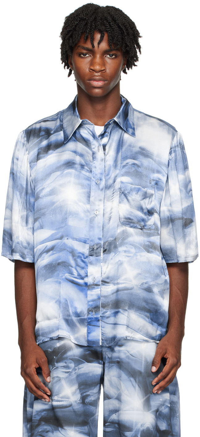 Сорочка Collina Strada Collina Strada Dolphin Print Sunny Shirt Синій | XX3940