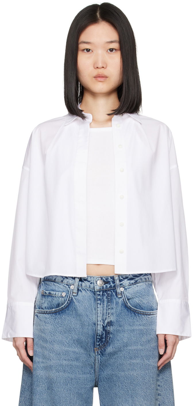 Сорочка rag & bone Rag & Bone Martha Cropped Shirt білий | WAW24PA0024602