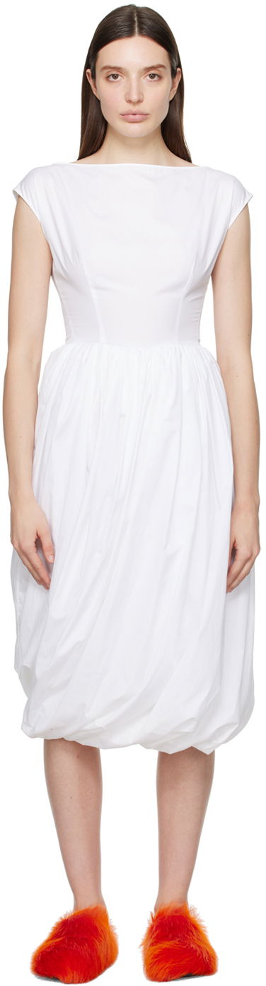 плаття Marni Balloon Midi Dress білий | ABMA1156A0 UTC223