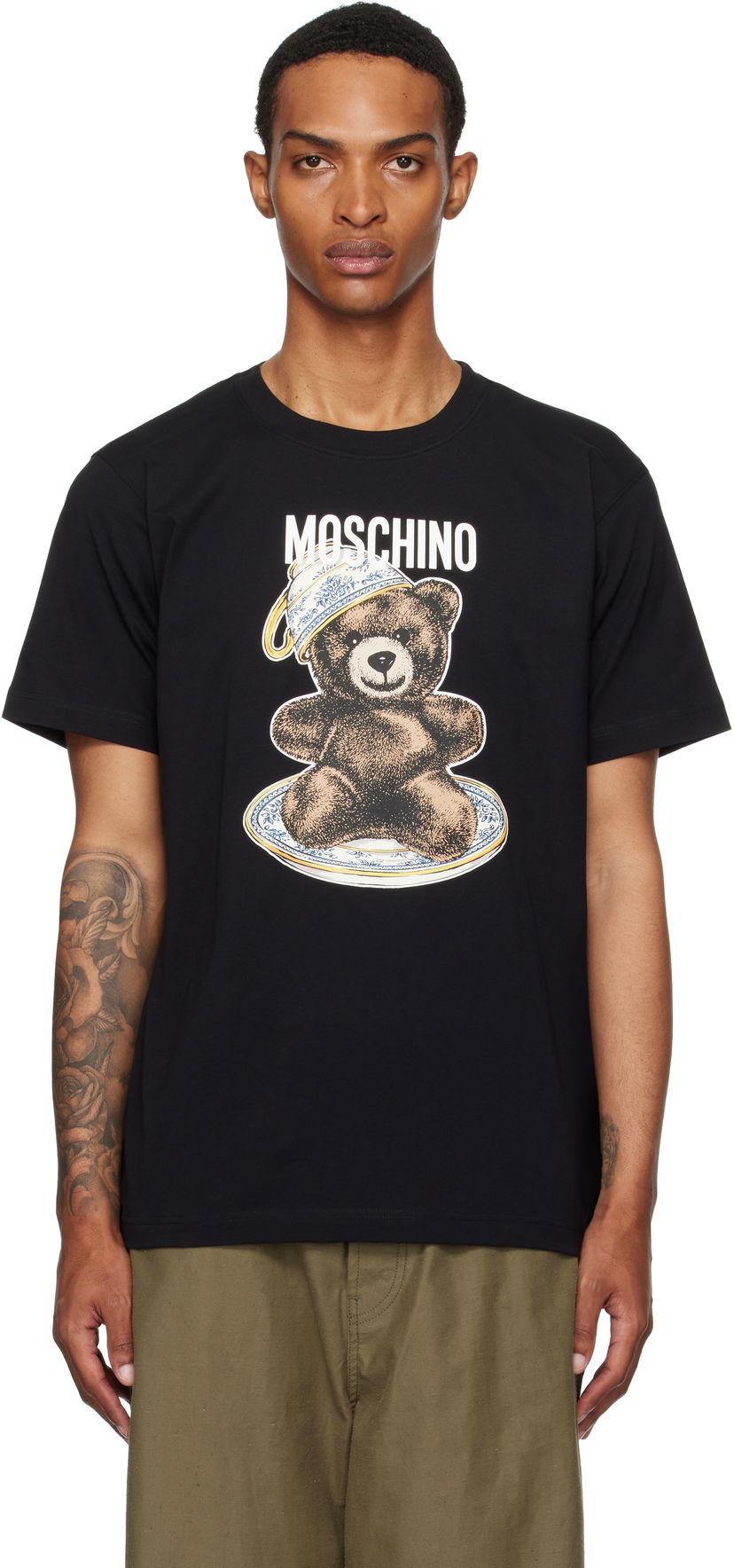 Футболка Moschino Moschino Organic Cotton Teddy Bear Graphic Tee чорний | 252ZZ071652411555