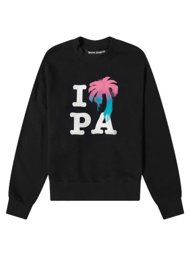 Світшоти Palm Angels I Love PA Crew Sweat чорний | PMBA026S23FLE0021084