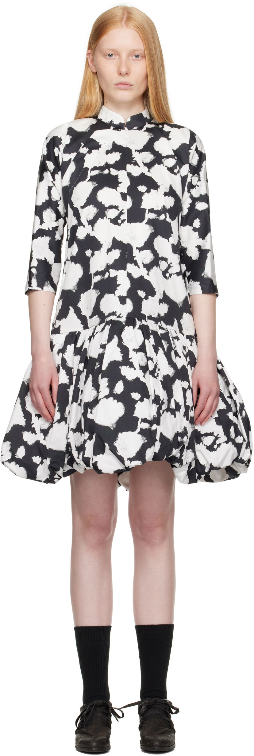плаття Comme des Garçons Comme des Garçons Cotton Satin Printed Dress чорний | RO-O013-051