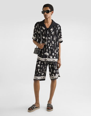 Шорти Dolce & Gabbana Dolce & Gabbana Shell-Print Crêpe Shorts чорний | GV37ATHI1ZFHN5PI, 3
