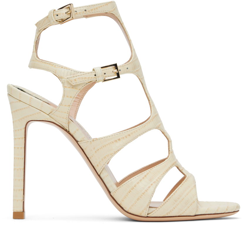 Аксесуари Tom Ford TOM FORD Lizard Paradis Heeled Sandals бежевий | W3613-LCL381P