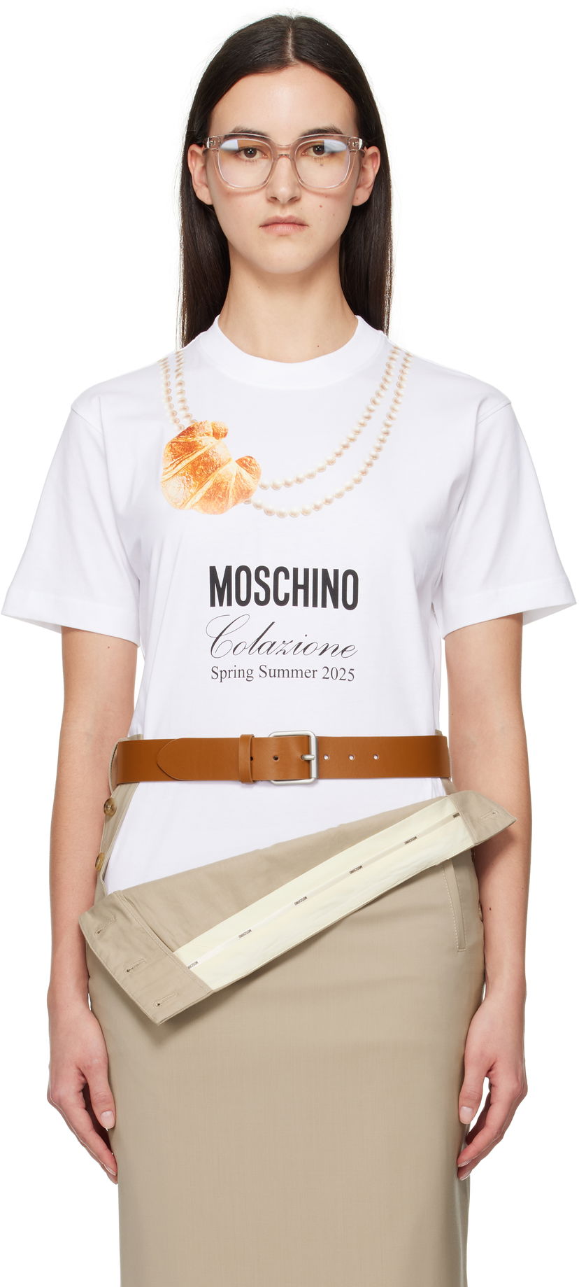 Футболка Moschino Moschino Breakfast Graphic T-Shirt білий | A070305411001