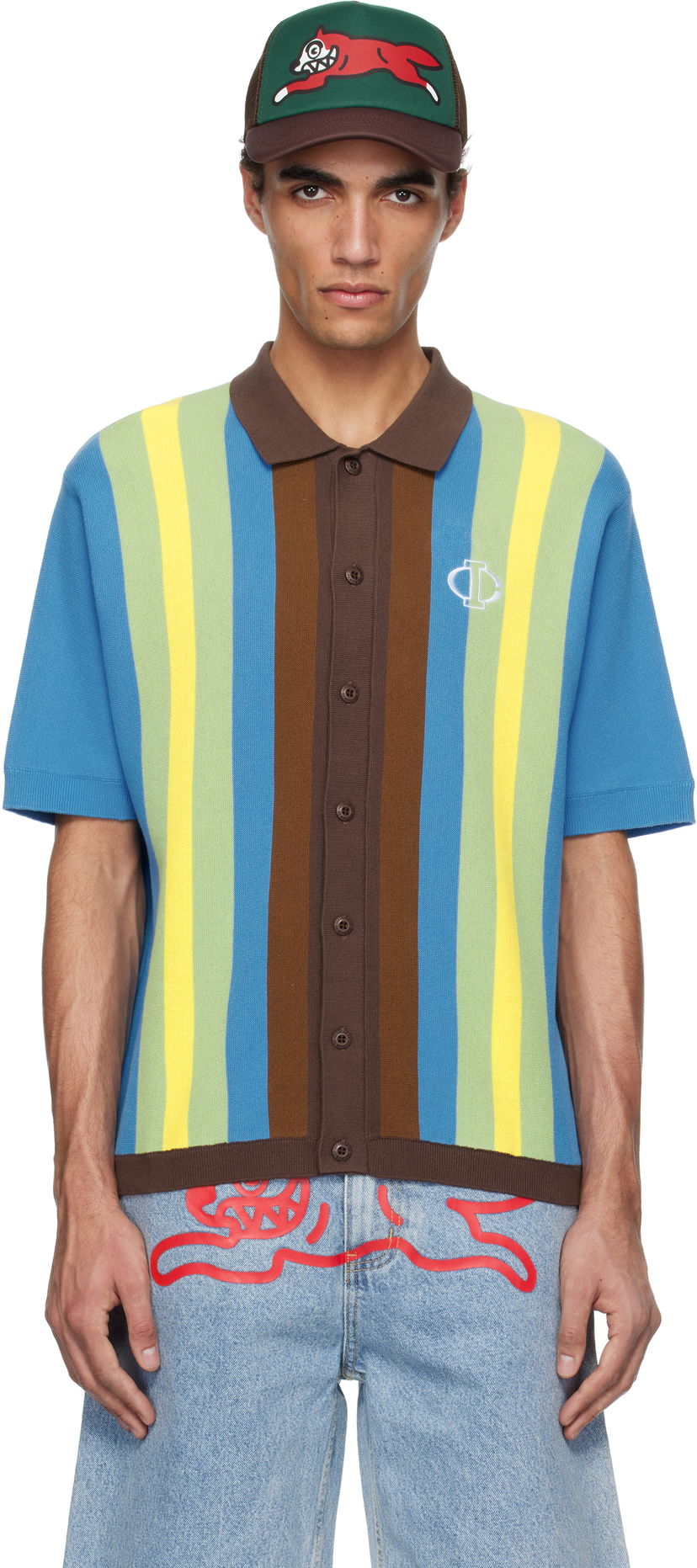 Cветр BBC IceCream ICECREAM Jacquard Knit Short Sleeve Polo Різнокольоровий | IC25124