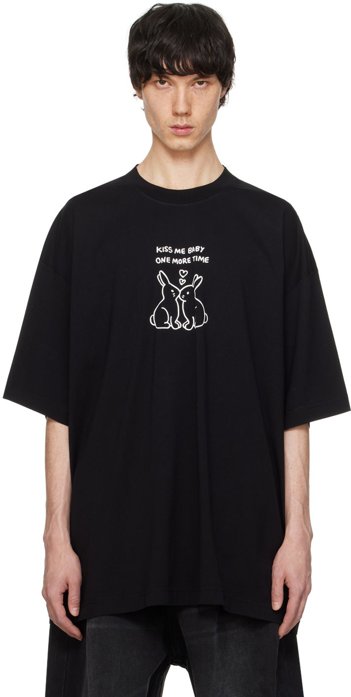 Футболка VETEMENTS Kissing Bunnies T-Shirt чорний | UE64TR240B