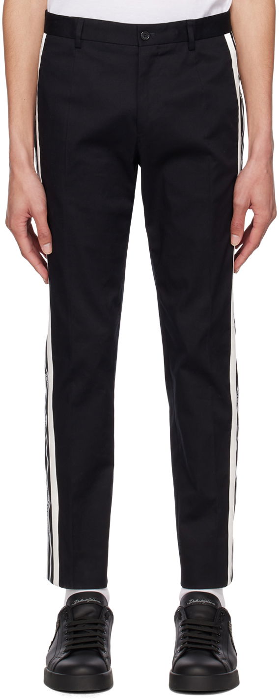 Штани Dolce & Gabbana Black Band Trousers чорний | GVWJETFUFHT