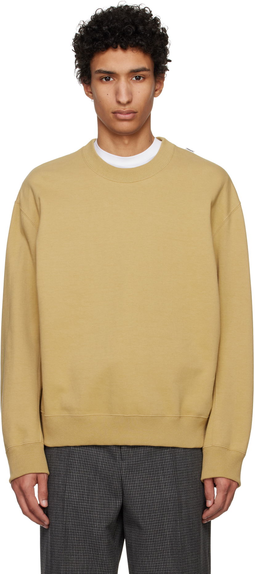 Cветр Jil Sander Jil Sander Logo Flag Shoulder Sweatshirt бежевий | J22GU0132_J20245