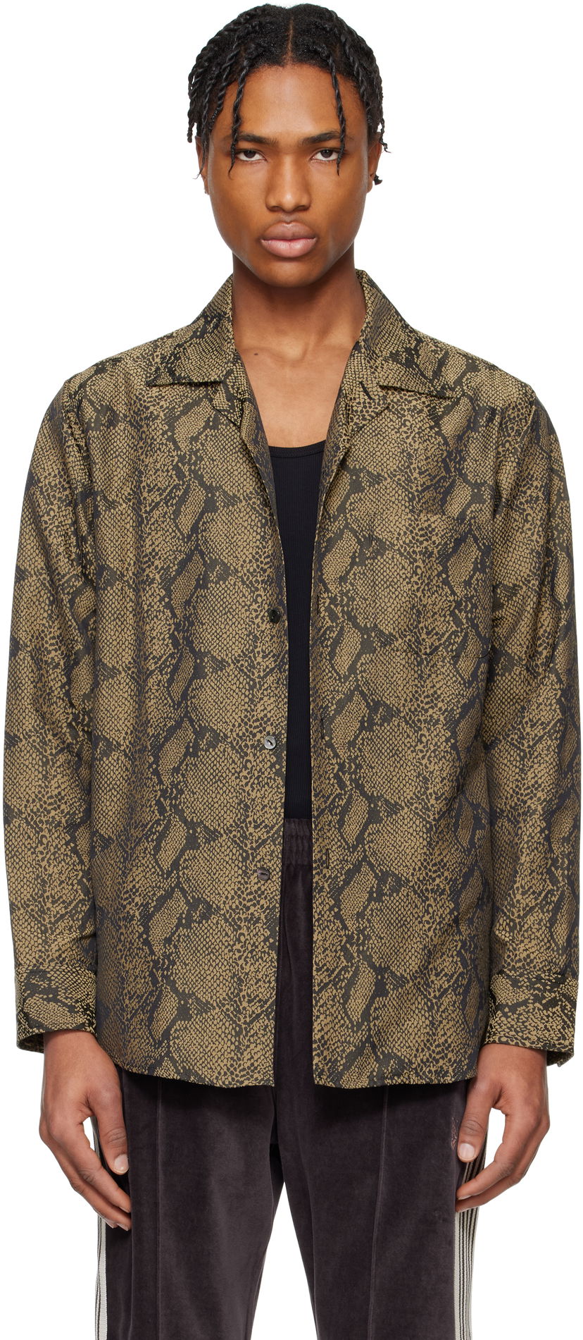 Сорочка Needles Needles One-Up Snakeskin Print Shirt Коричневий | QV103