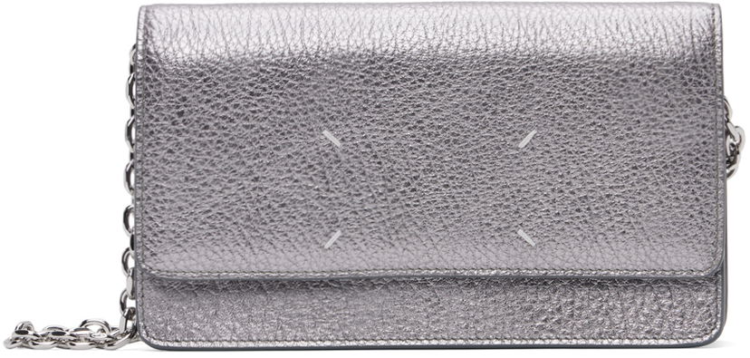 Кольє Maison Margiela Silver Four Stitches Chain Wallet Сірий | SA3UI0008 P6749