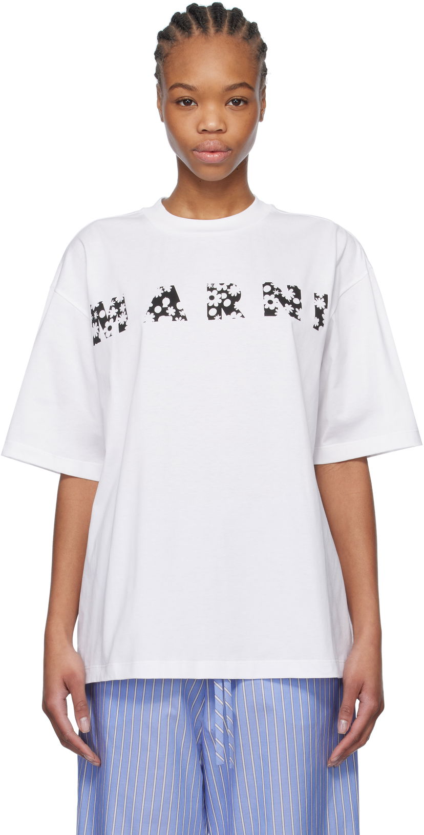 Футболка Marni Marni Pop Fields Logo T-Shirt білий | THJET49P15 USCX50