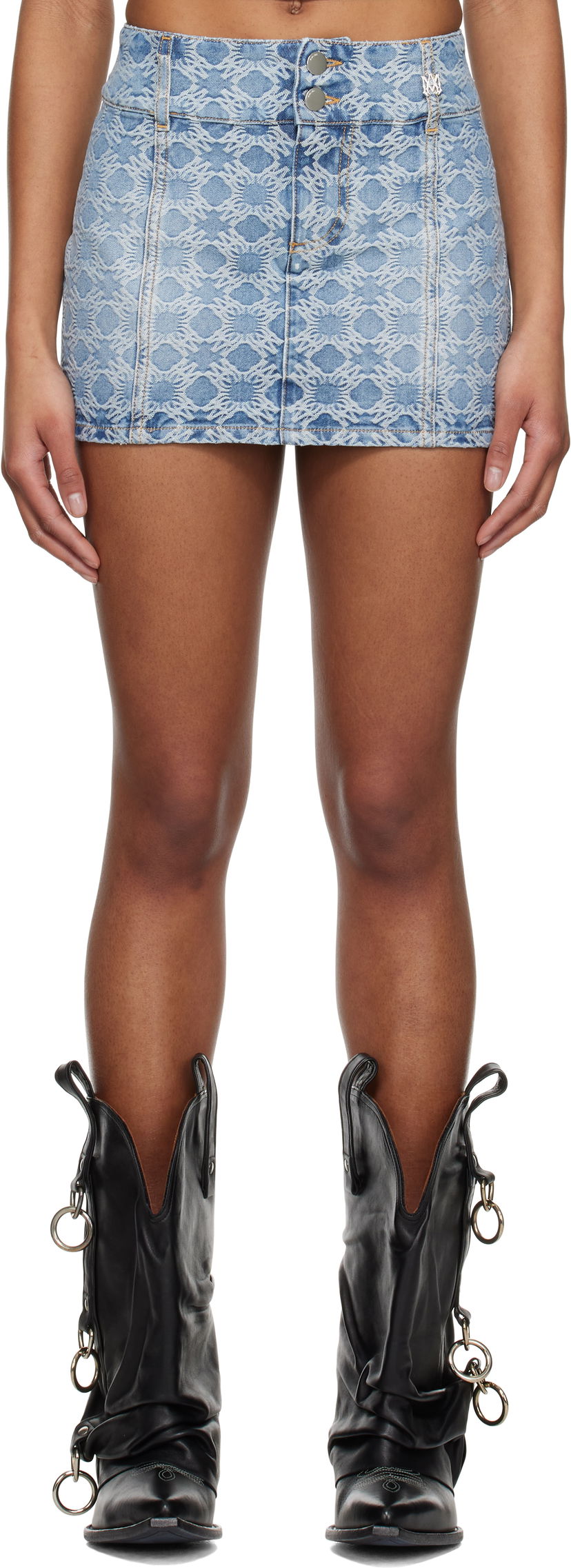 Спідниця AMIRI AMIRI MA Quad Jacquard Denim Miniskirt Синій | AWDNKR1006