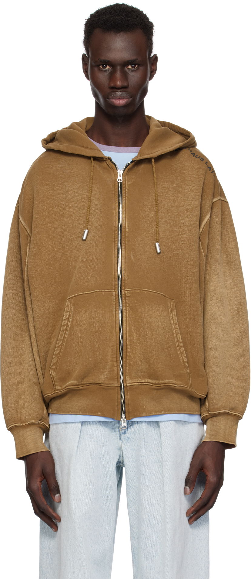 Світшоти Eckhaus Latta Eckhaus Latta Zip-Up Hoodie Коричневий | 1103-EL-PS25-B - BISON
