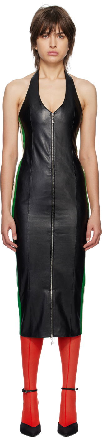 плаття Miaou Miaou Hannah Jewett Harlow Faux-Leather Midi Dress чорний | 5030VLBLK