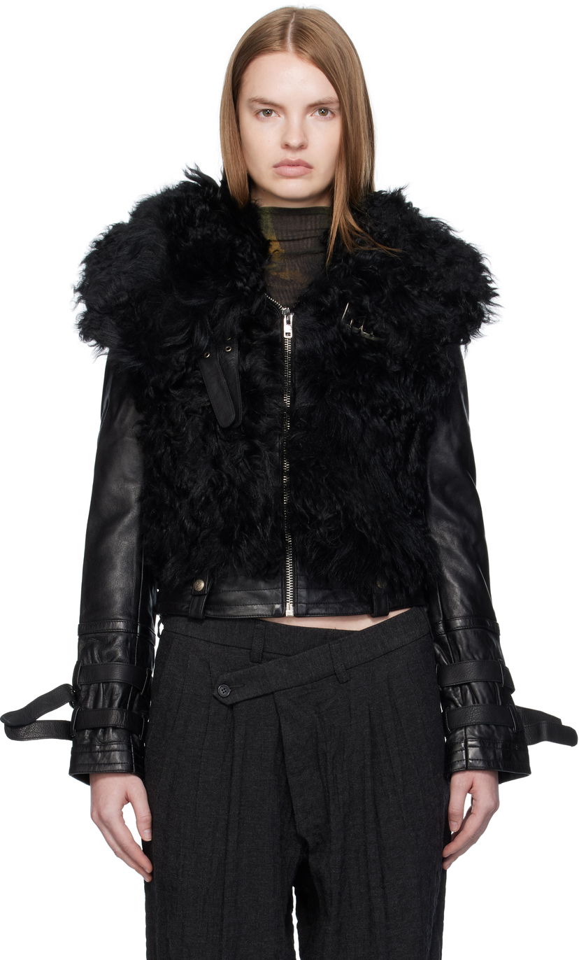 Куртка R13 R13 Furry Shrunken Shearling Jacket чорний | R13WR419-R544A
