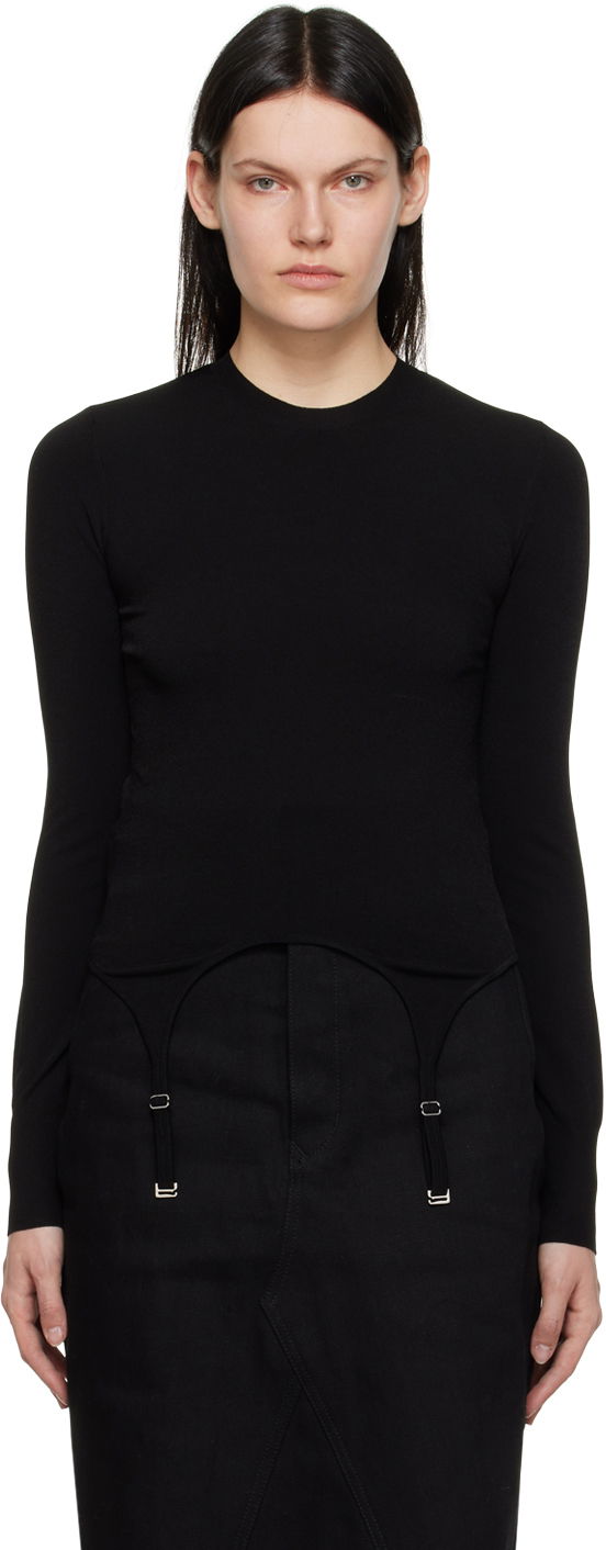 Cветр Dion Lee Dion Lee Garter Long Sleeve T-Shirt чорний | C7063R22