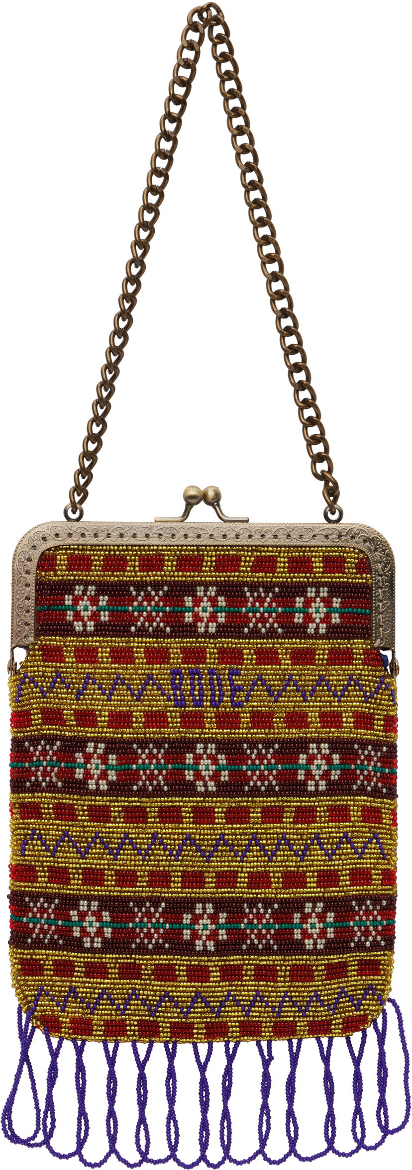 Сумочка Bode Bode Beaded Bracken Frame Bag with Tassels Різнокольоровий | WRS25AC002
