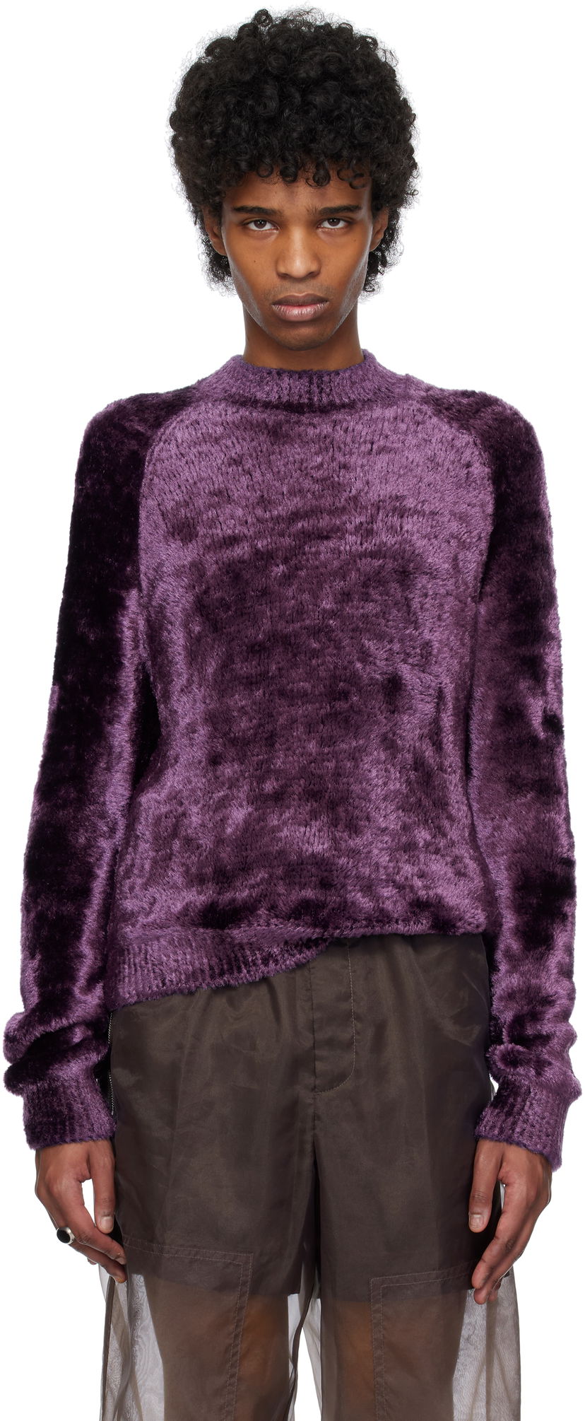 Cветр Dries Van Noten Dries Van Noten Shag Knit Sweater Фіолетовий | 251-021227-1707