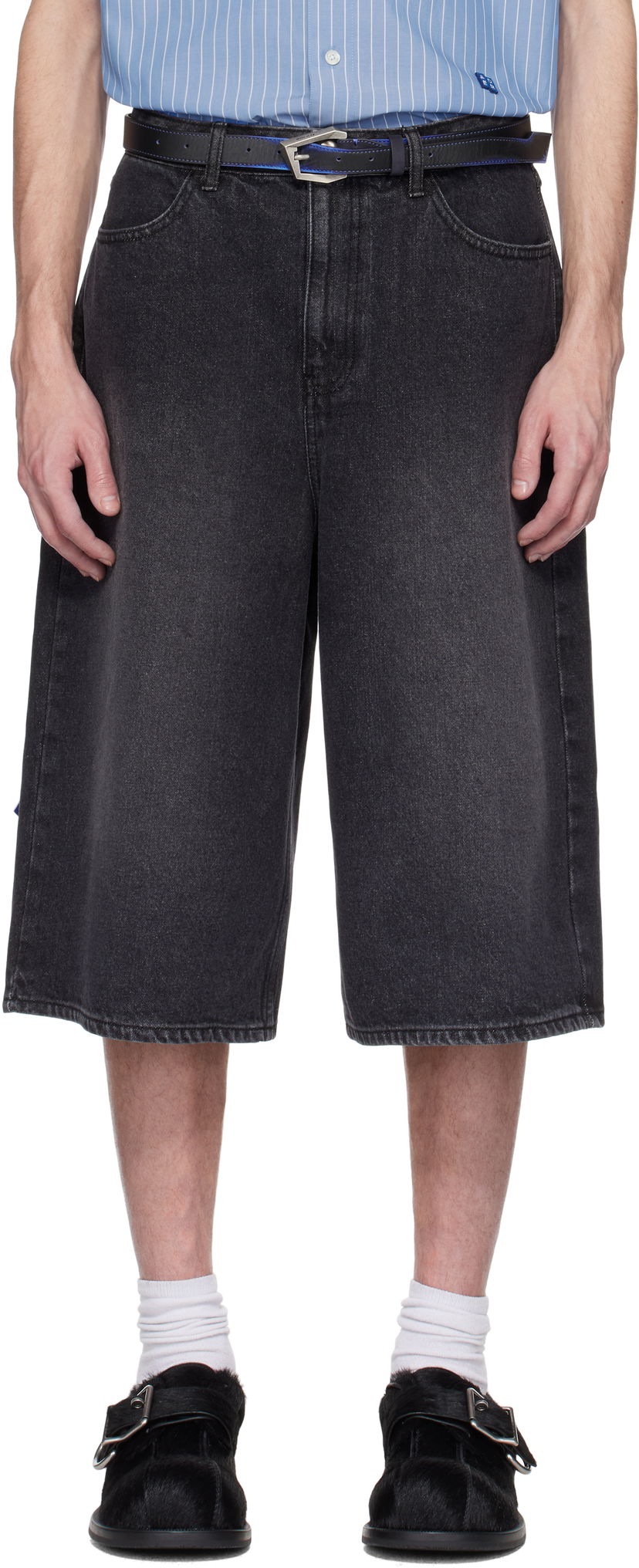 Шорти ADER ERROR ADER error Sig; TRS Tag 01 Denim Shorts чорний | BN42FYJE0201BK
