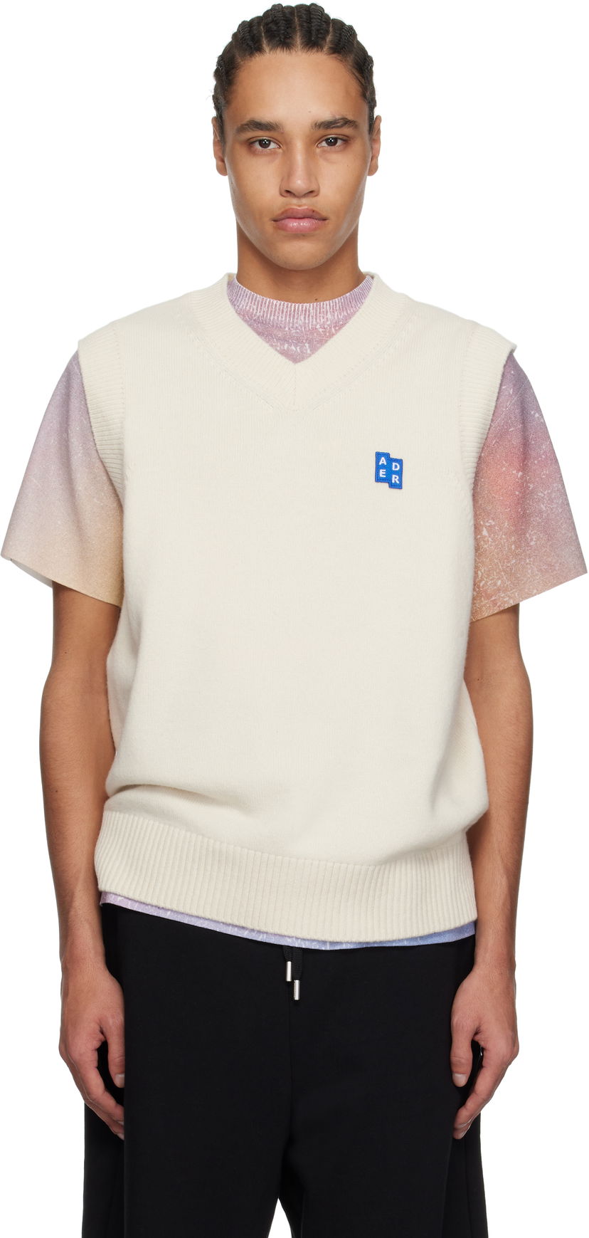Cветр ADER ERROR ADER error Significant TRS Tag Knit Vest білий | BO42FYKT0201OT