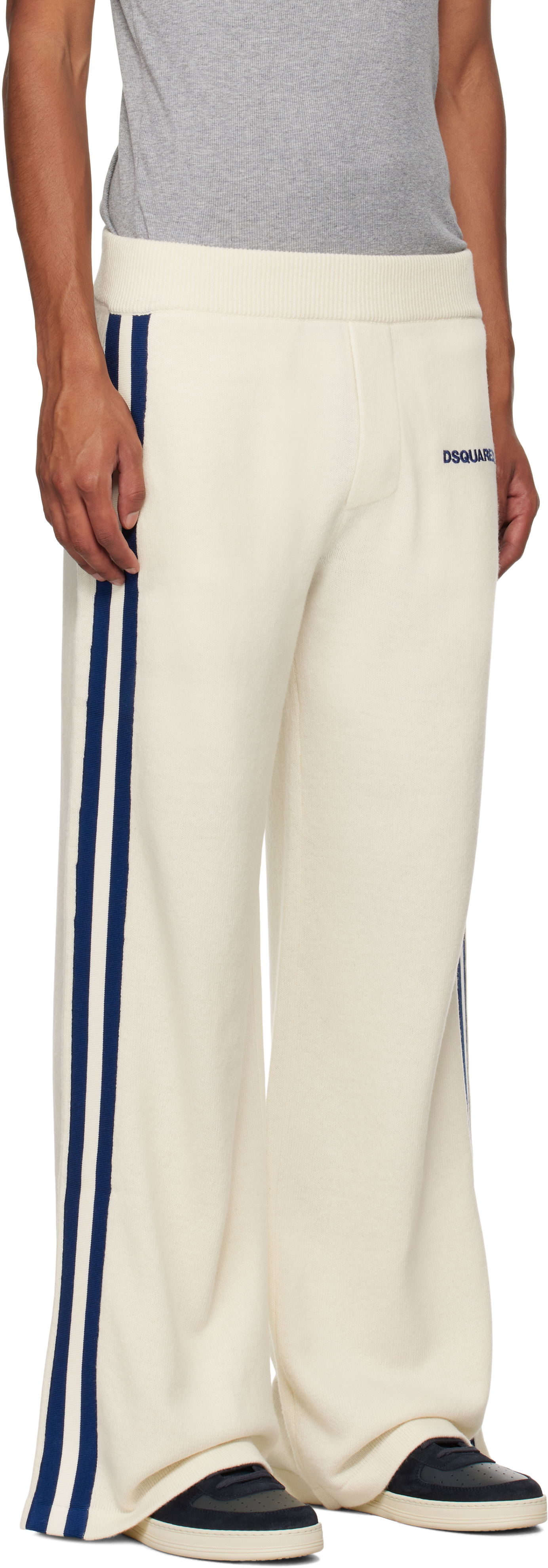 Спортивні штани DSQUARED2 Dsquared2 Knit Sweatpants with Side Stripes білий | S74KB0927_D13051, 1